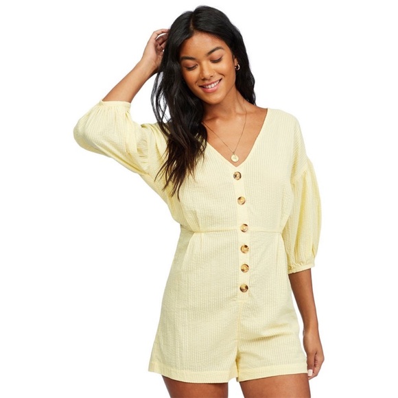 🔆BILLABONG🔆 Sun Valley LIGHT YELLOW Romper - Picture 4 of 14